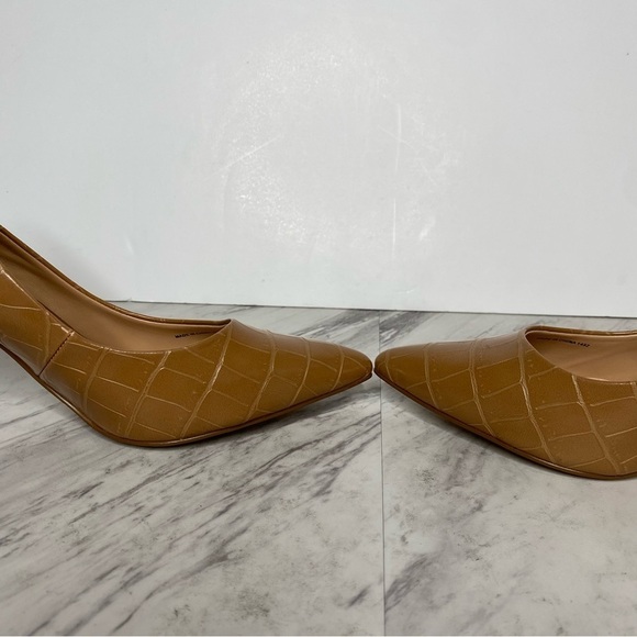 Steve Madden Luiza Brown Crocodile Embossed Pointy Toe Pump 9M - Picture 6 of 14
